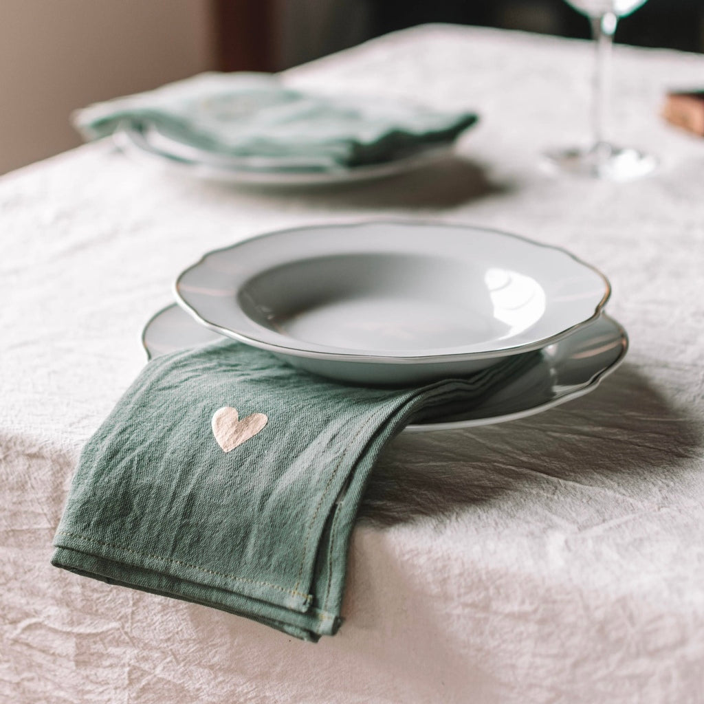 Servilletas Corazón pequeño - Verde Set x 2