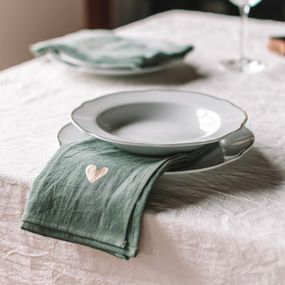 Servilletas Corazón pequeño - Verde Set x 2